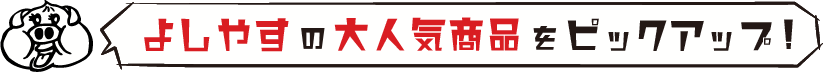 よしやすの大人気商品をピックアップ！